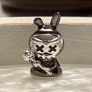 Grim Reaper Bunny Bracelet Charm Sterling Silver Two Tone